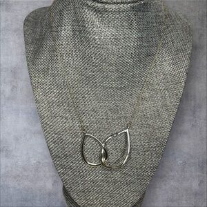 Chloe + Isabel silver-plated interlocking double teardrop necklace 16-18in